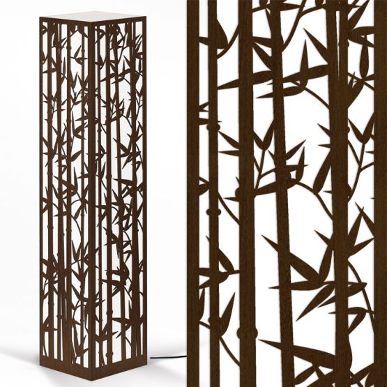 Dekoracyjna lampa stojąca - motyw bambusa