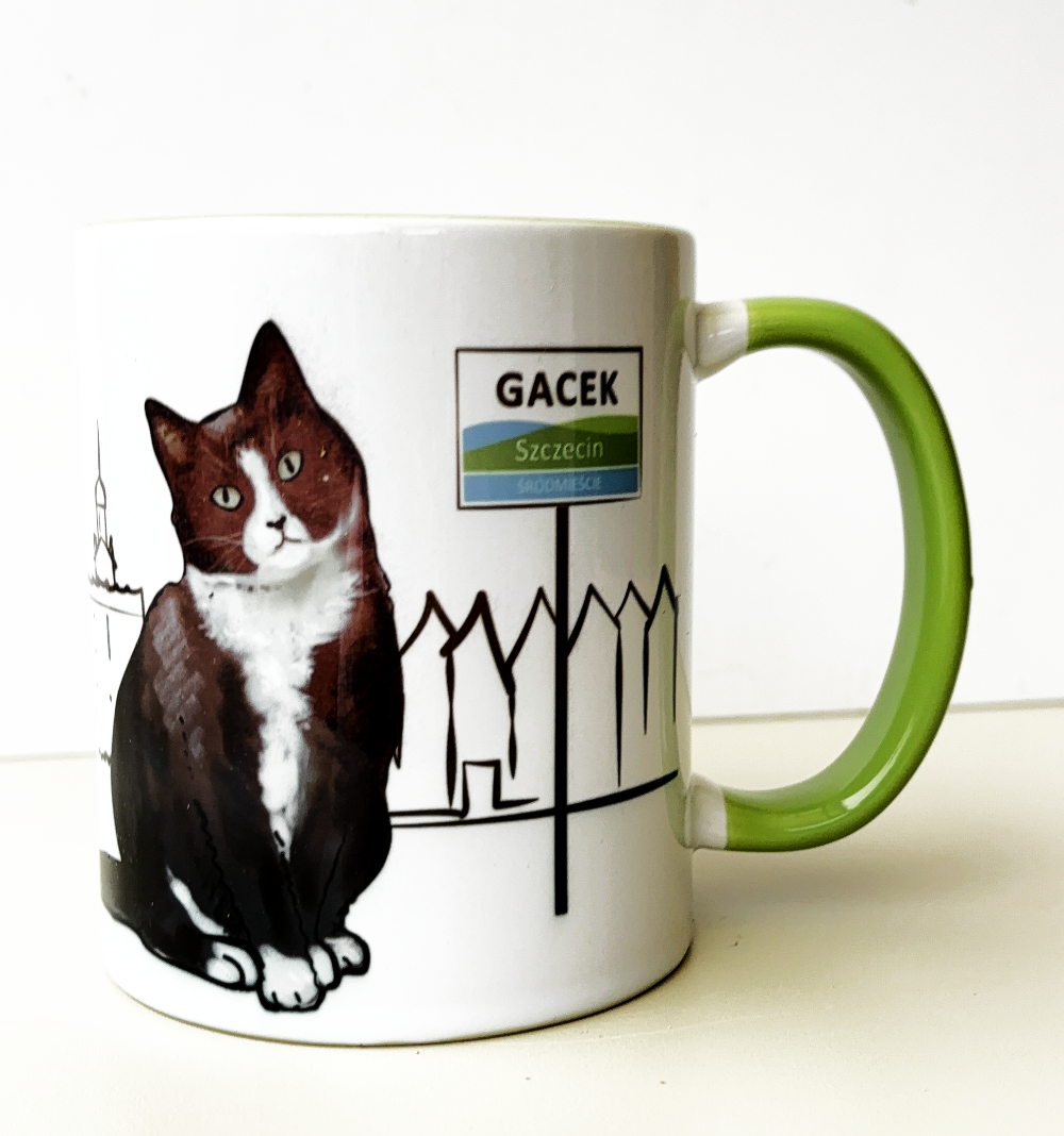 Zielony kubek z Gackiem Zielony kubek z Gackiem