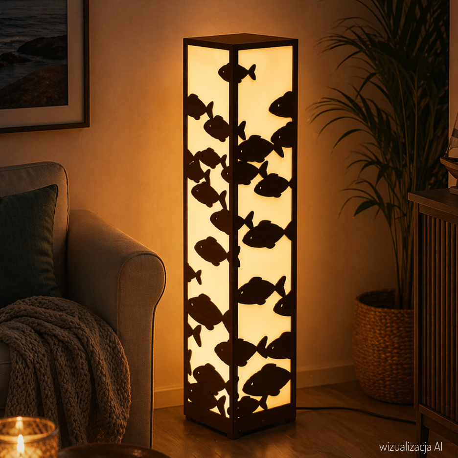 Lampa duza rybki - wizualizacja Lampa duza rybki - wizualizacja