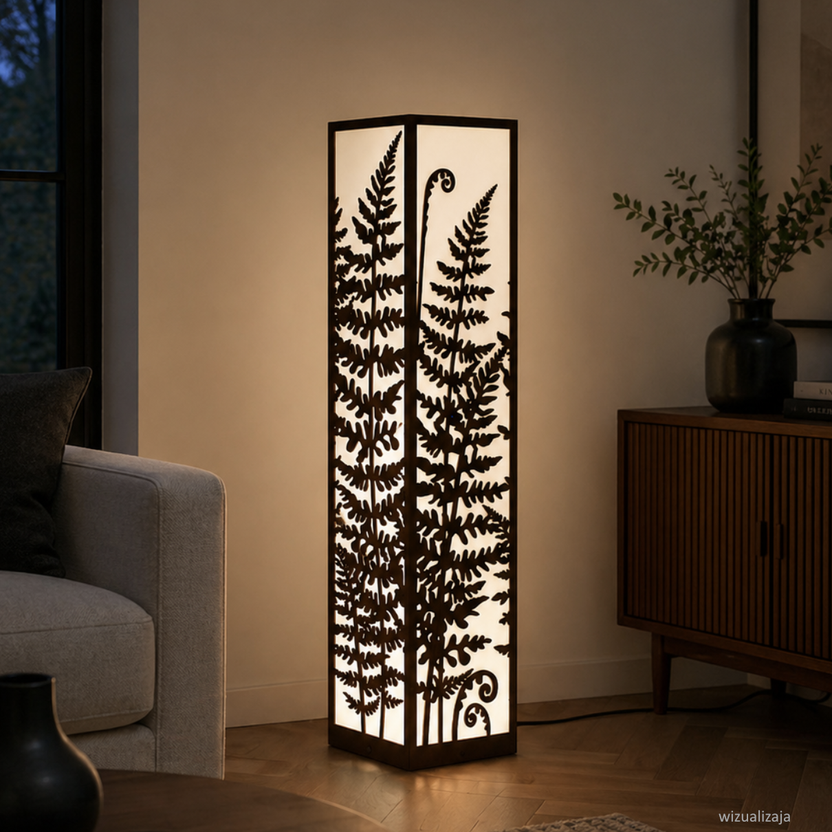 Lampa podlogowa dekoracyjna - paproc