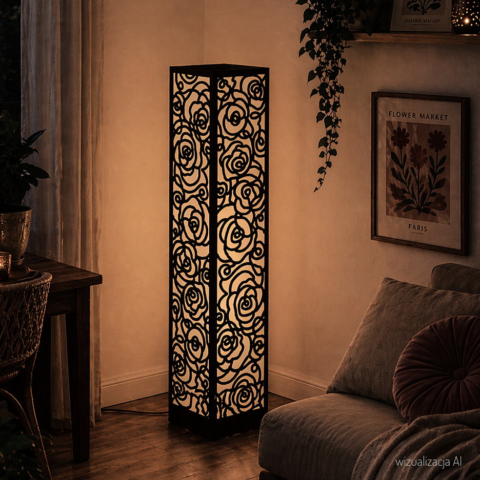 Lampa podłogowa - nitki-wizualizacja Lampa podłogowa - nitki-wizualizacja